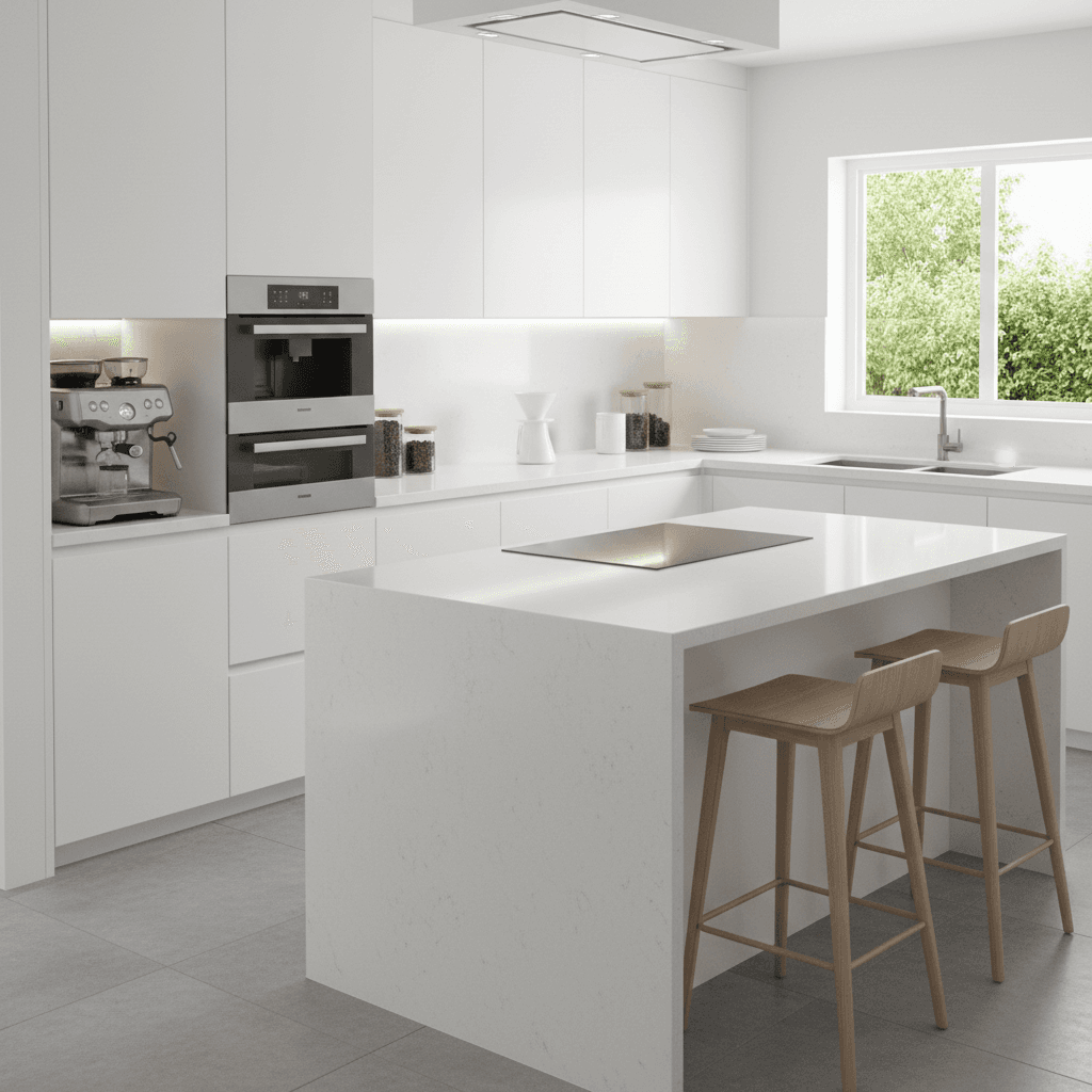 Fully equipped kitchen with coffee machine and oven at GaLaZiO apartment
